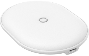 Slika izdelka: Brezžični polnilec BASEUS Cobble 15W, Qi (bel)
