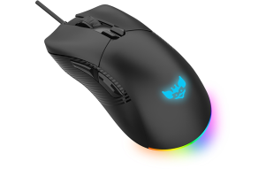 Slika izdelka: Gaming miška BYTEZONE Ghost žična / RGB (16,8M barv) / max DPI 19K / optična / paracord kabel (črna)