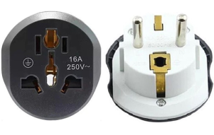 Slika izdelka: Pretvornik US / UK / CN v EU (črno-bel)