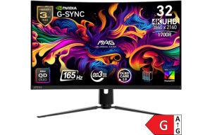 Slika izdelka: Zaslon MSI MAG 321CUP QD-OLED 31.5" / UHD / 165Hz / 0,03ms MPRT / črn - nastavljiv po višini - PD 15W