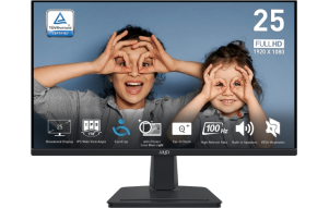 Slika izdelka: Zaslon MSI PRO MP251 / 24.5" / FHD / IPS / 100Hz / 1ms (MPRT) / črn